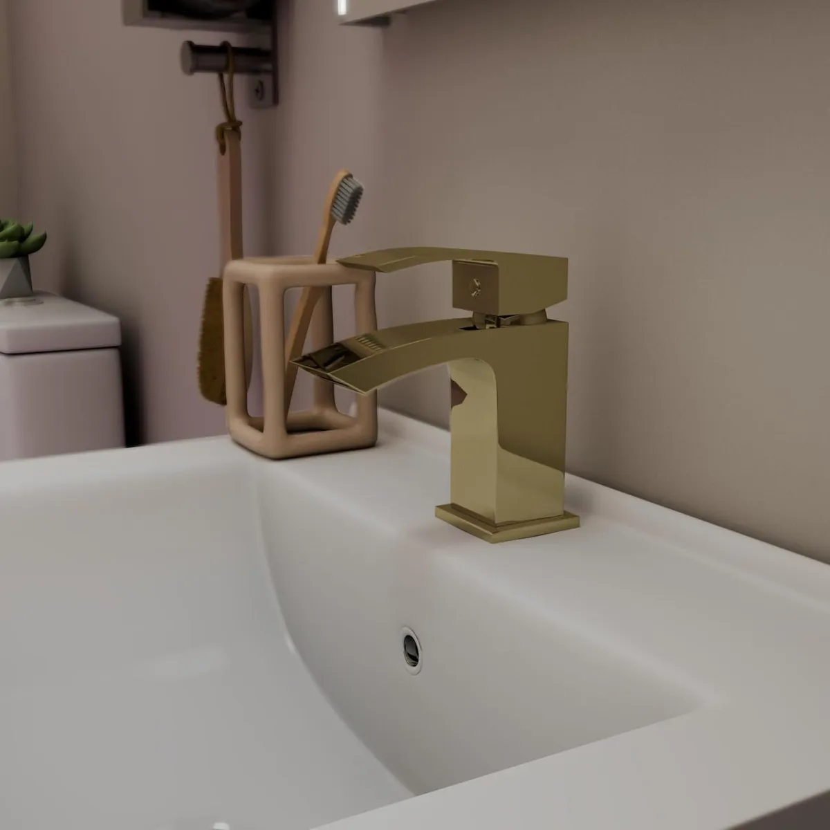 Tidal Square Bath Shower Mixer Tap with Kit - Image 2