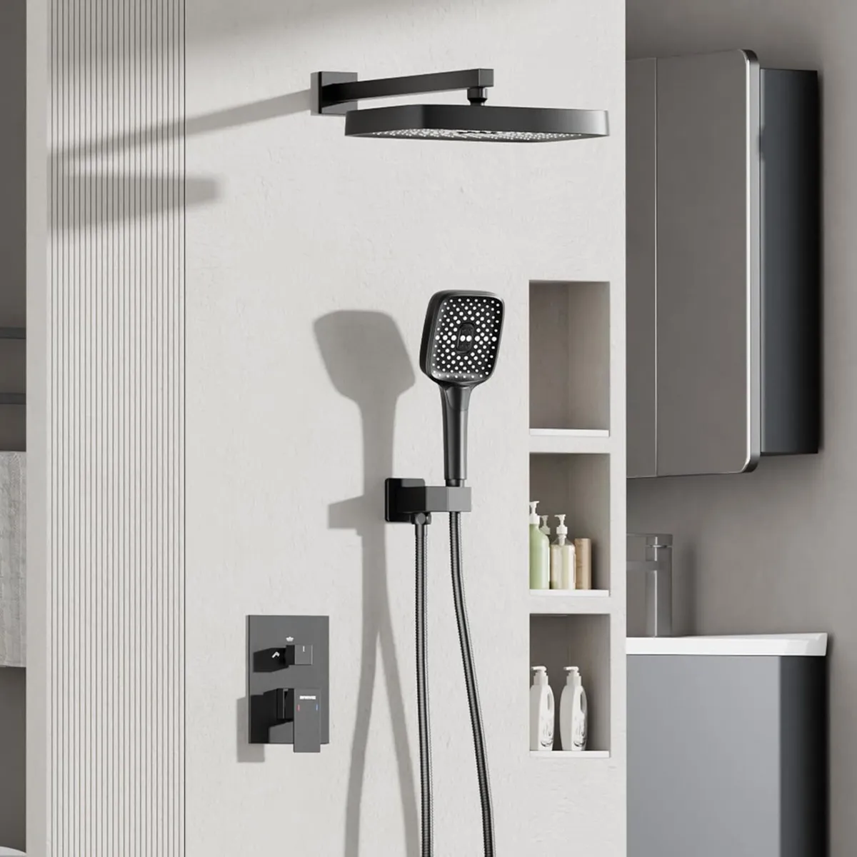 Concealed Shower Mixer Set with Rainfall Head - Image 2