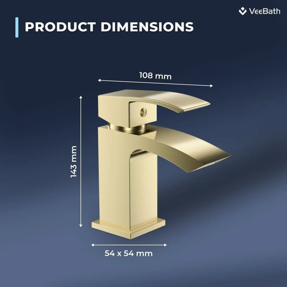 Tidal Square Bath Shower Mixer Tap with Kit - Image 3