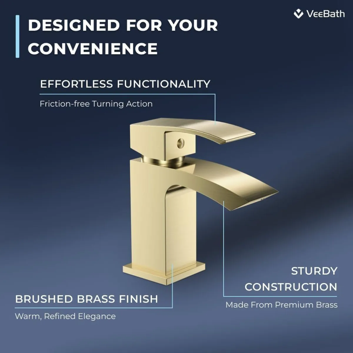 Tidal Square Bath Shower Mixer Tap with Kit - Image 4
