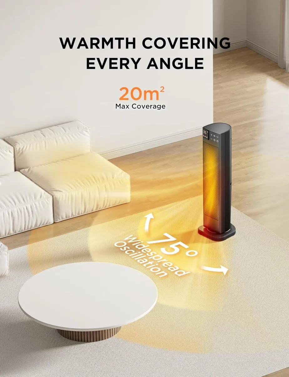 2000W Electric Heater Thermostat Remote 3 Modes - Image 4