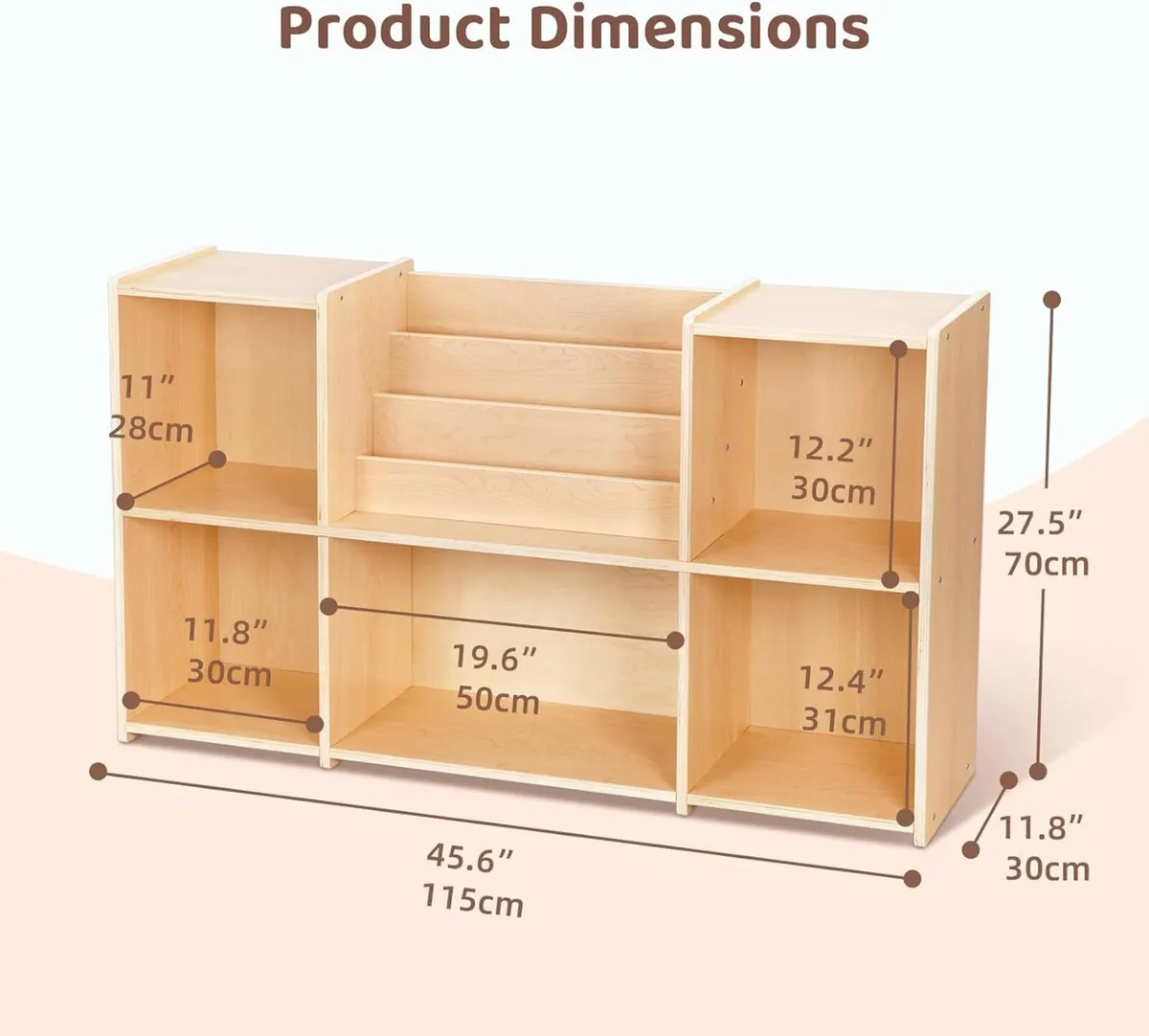Kids Bookshelf and Toy Storage Organiser with Book - Image 3