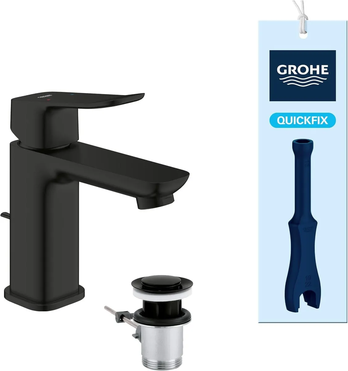 Dice Single Lever Basin Mixer Tap with Pop-Up - Image 1