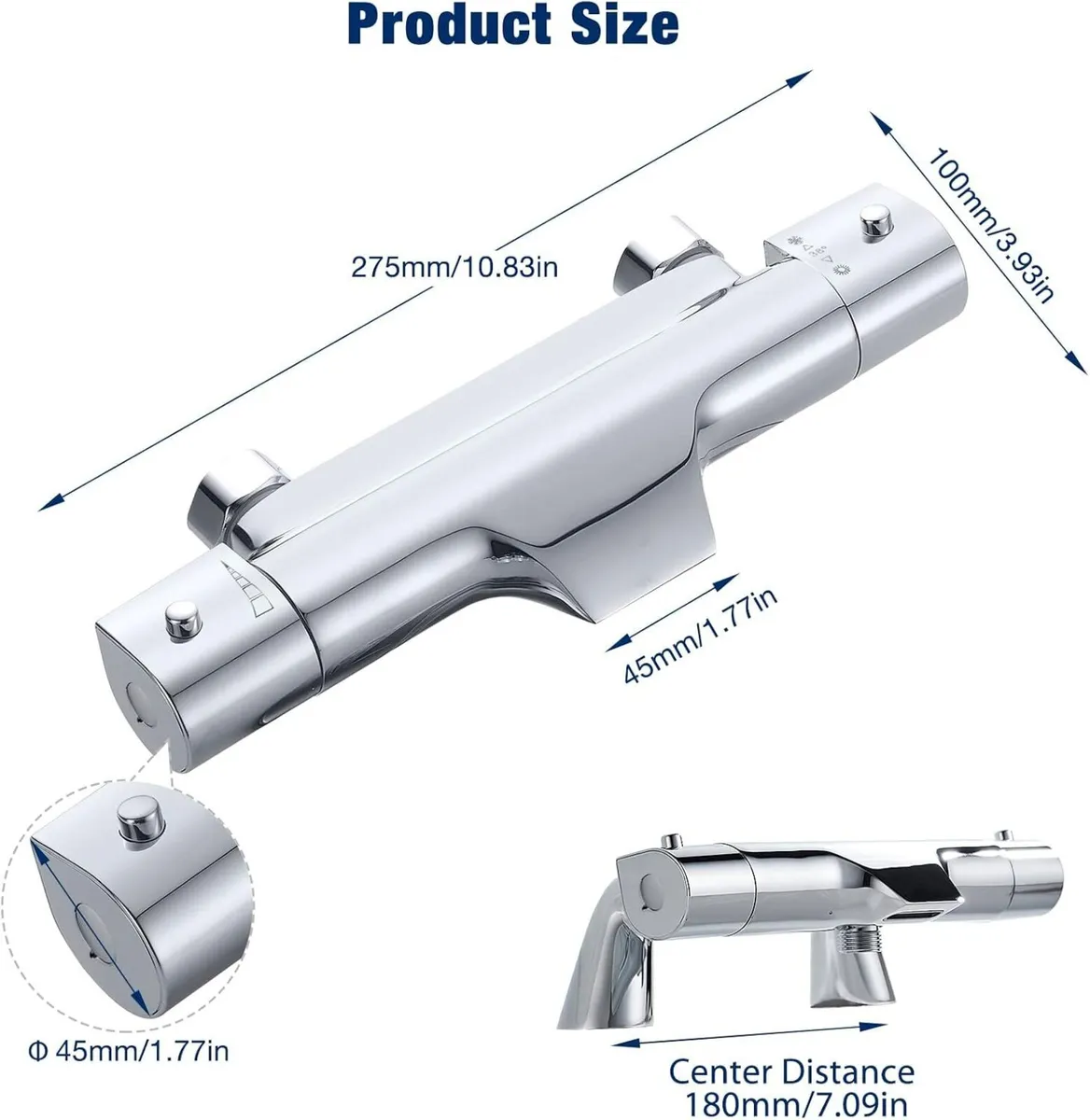 Thermostatic Bath Shower Mixer Waterfall Filler - Image 2