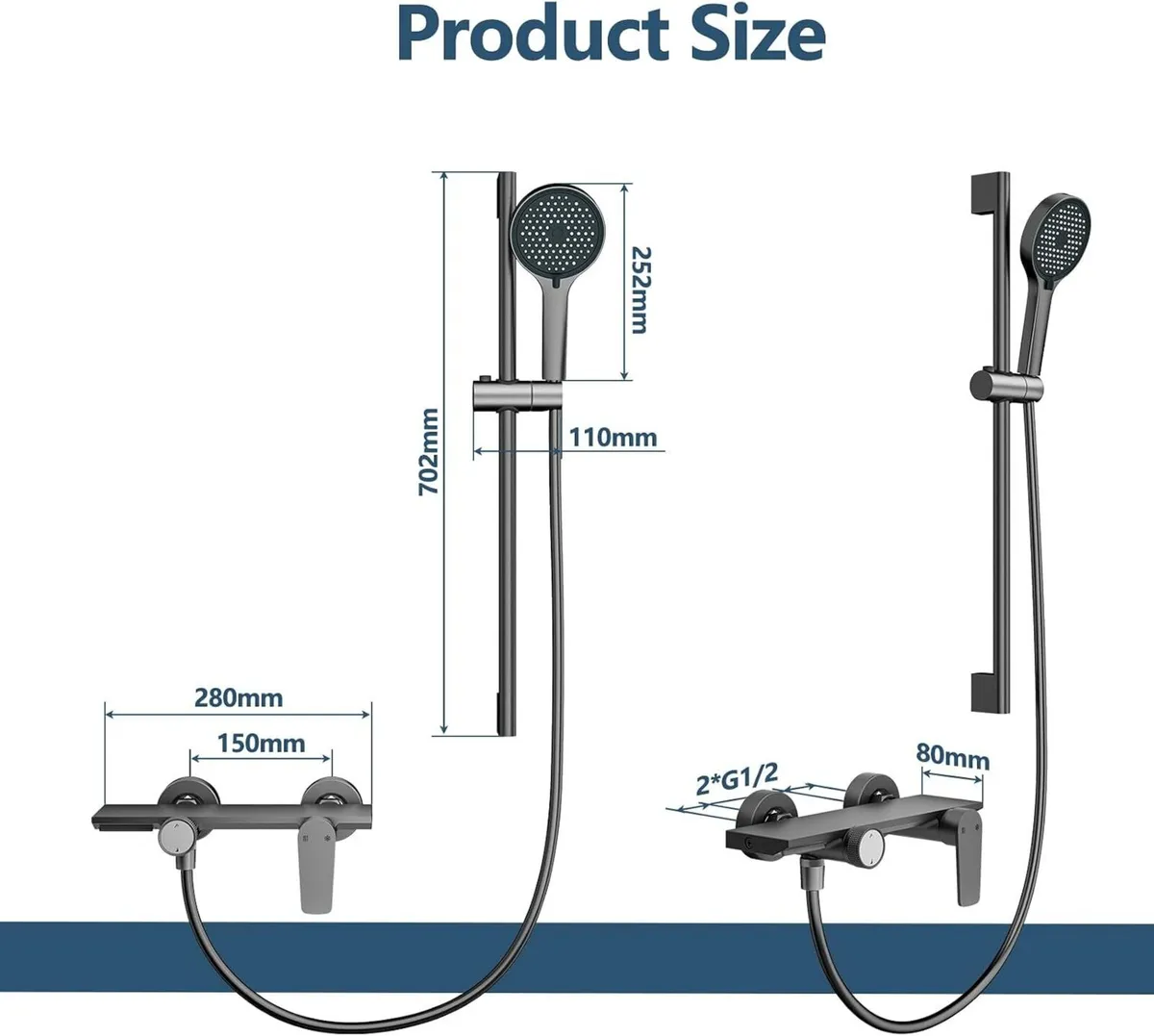 Bar Shower Mixer 2-Function Tap - Image 3