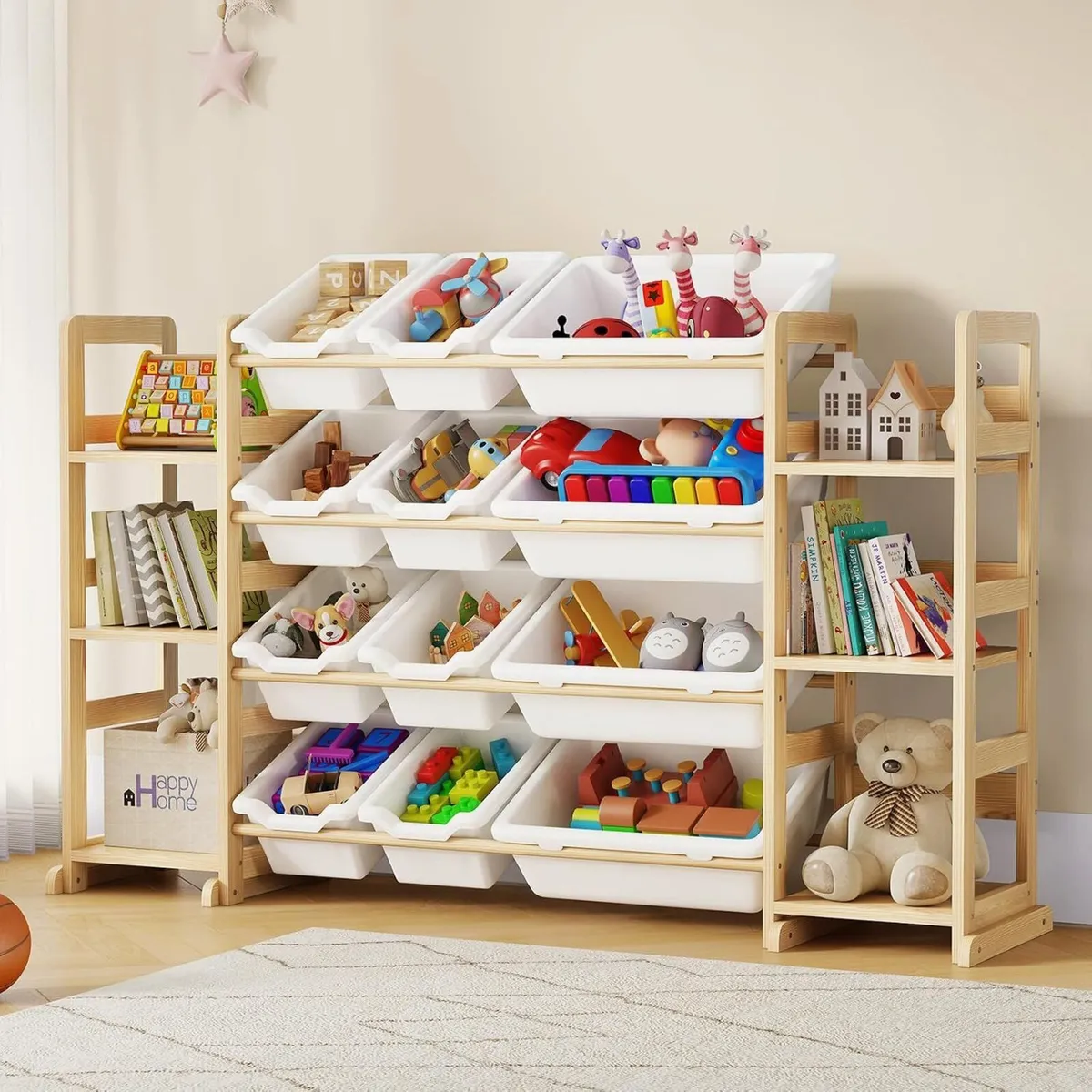 Extra Large Toy Storage Organiser Wooden with 6 - Image 1