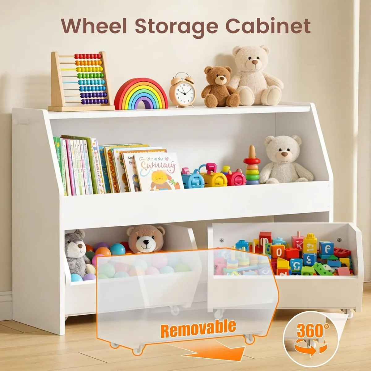 Kids Toy Storage Unit Cabinet with 2 Drawers - Image 3