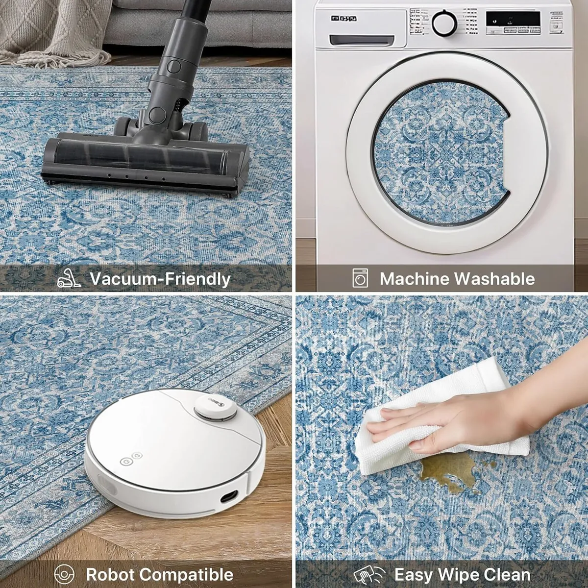 Extra Large Washable Rugs Vintage Area - Image 2