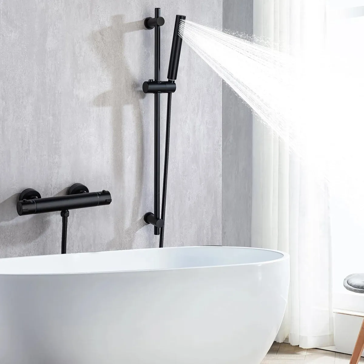Shower Riser Rail Thermostatic Bath Mixer Wall - Image 1