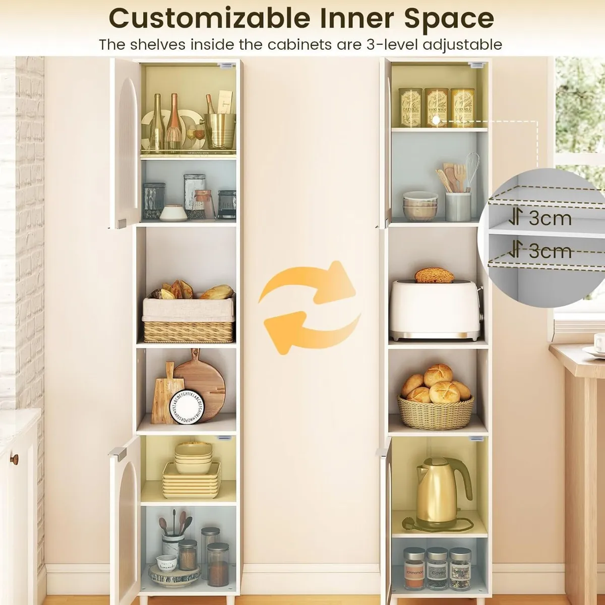 Bathroom Tall Cabinet Freestanding Slim Storage - Image 4
