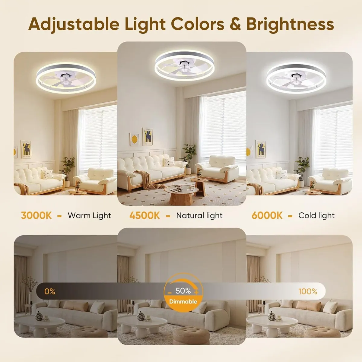 50CM Smart LED Ceiling Fan with Light - Image 2