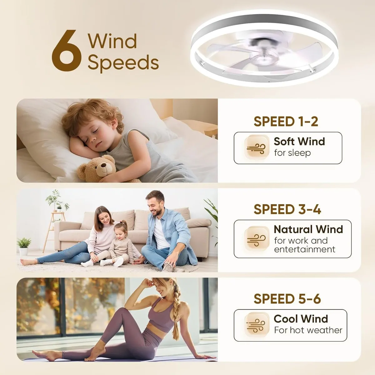 50CM Smart LED Ceiling Fan with Light - Image 4