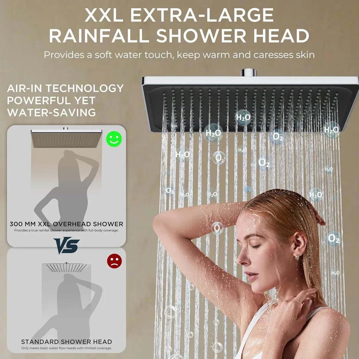 Thermostatic Shower Mixer Set Overhead Rainfall - Image 3