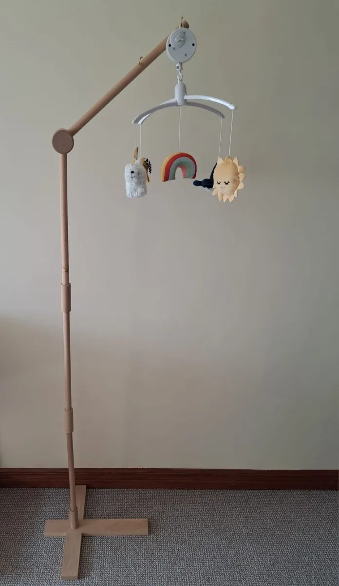 Baby mobile wooden holder and stand - Image 1