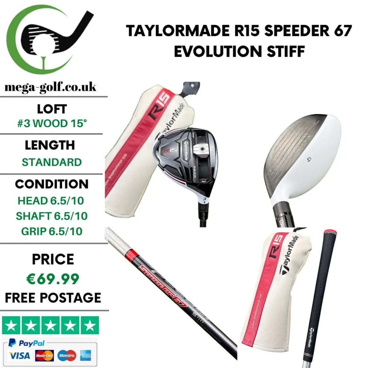 Taylormade R15 #3 Wood 15° / Stiff - Image 1