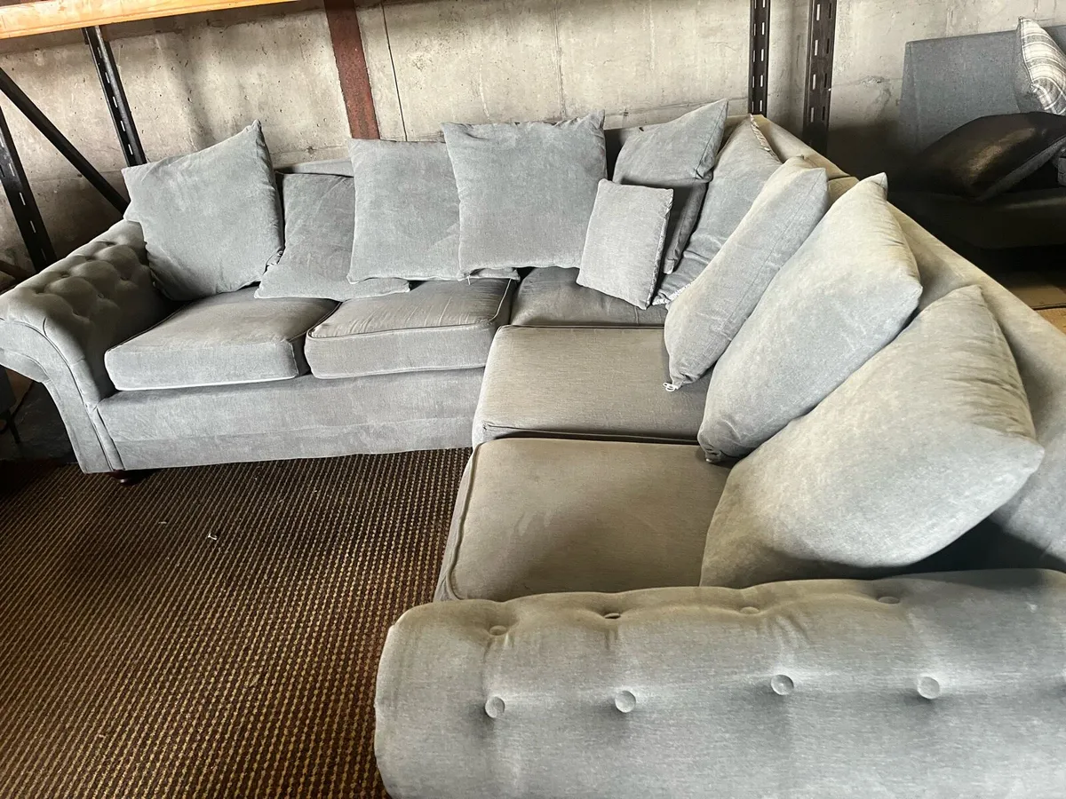 Grey corner sofa set couch - Image 2