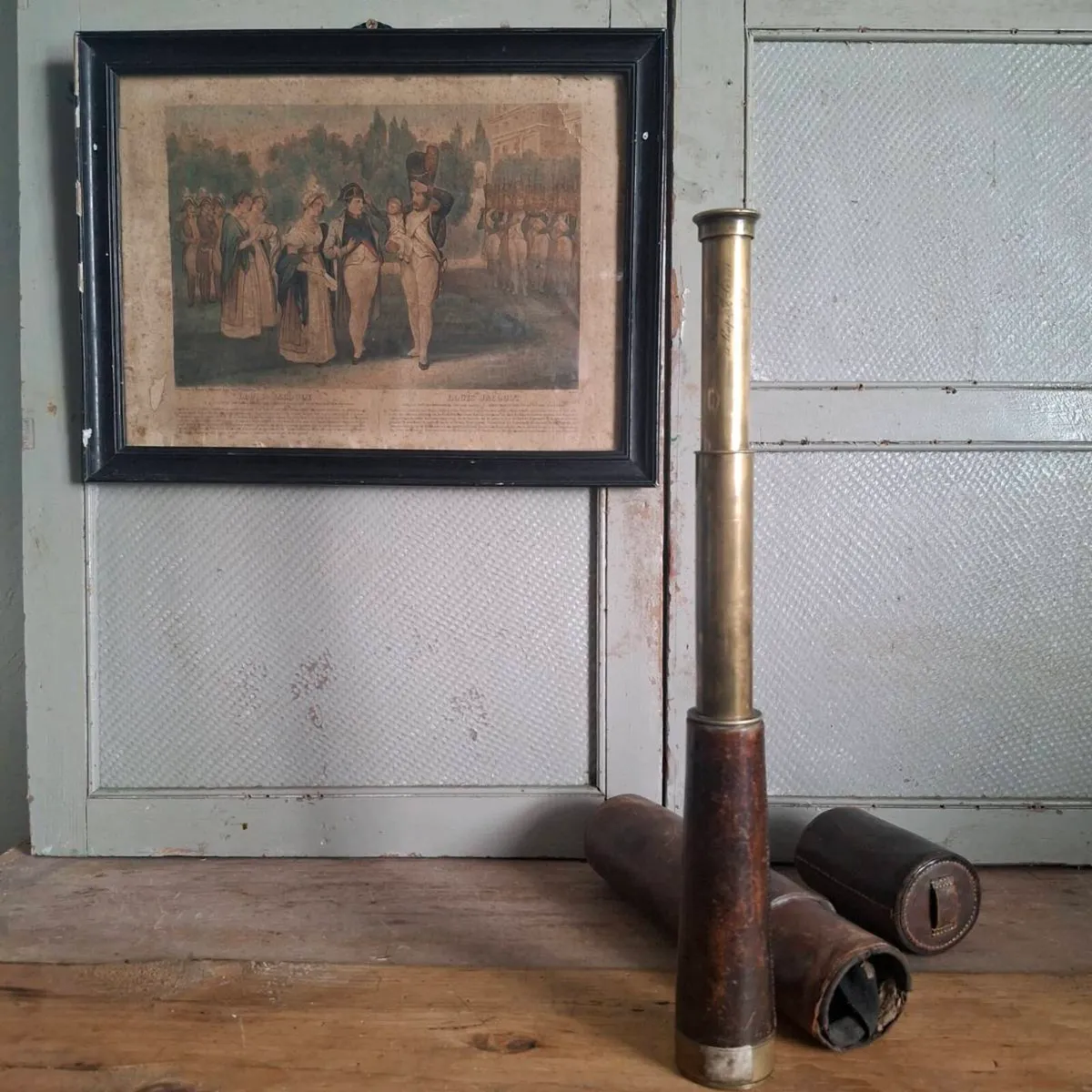 Antique Thomas Jones Brass Telescope & Case - Image 1