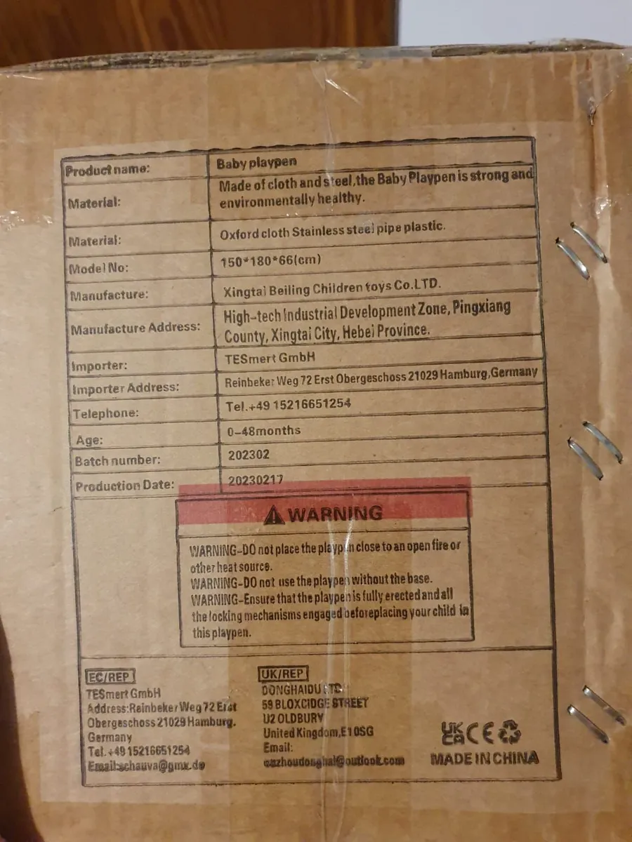 Baby Playpen (Large) - Unopened, perfection cond. - Image 4