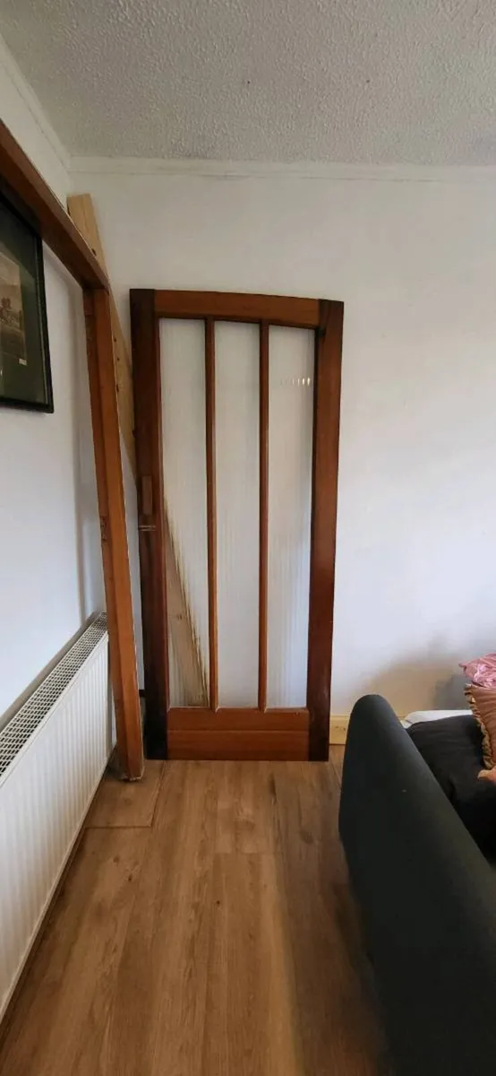 Reclaimed Mid-Century, Solid Timber Double Doors - Image 2