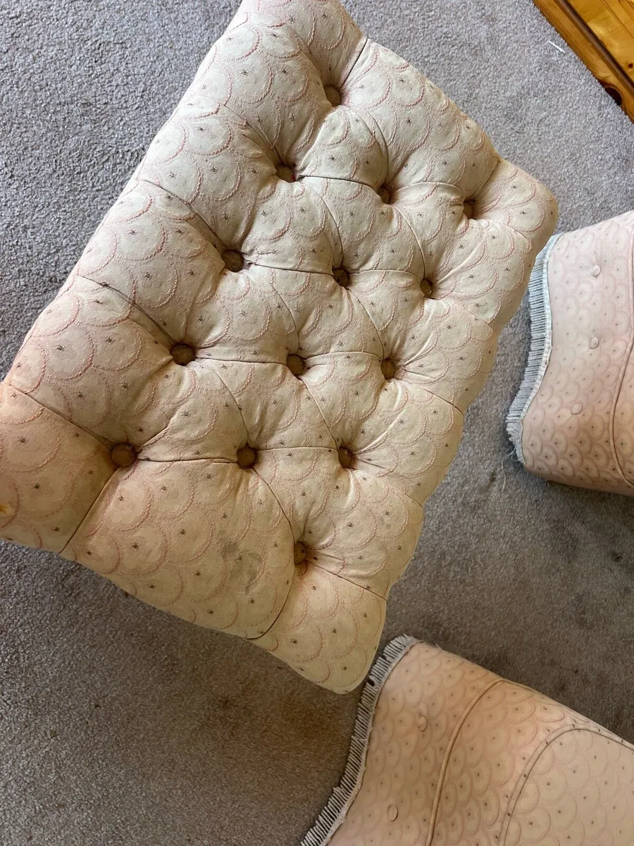 Two bedroom chairs and matching stool - Image 2