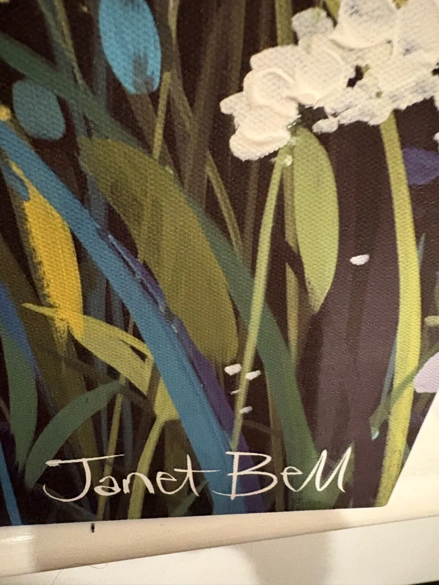 Janet Bell signed floral canvas - Image 3