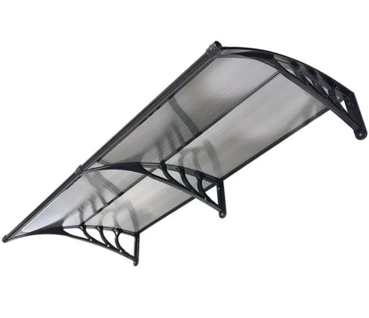 Fixed Metal Door & Window Awning 112.5 X 59cm Blac - Image 4