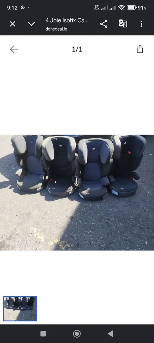 4 Joie Isofix Car seats 2 cars X 2 seats