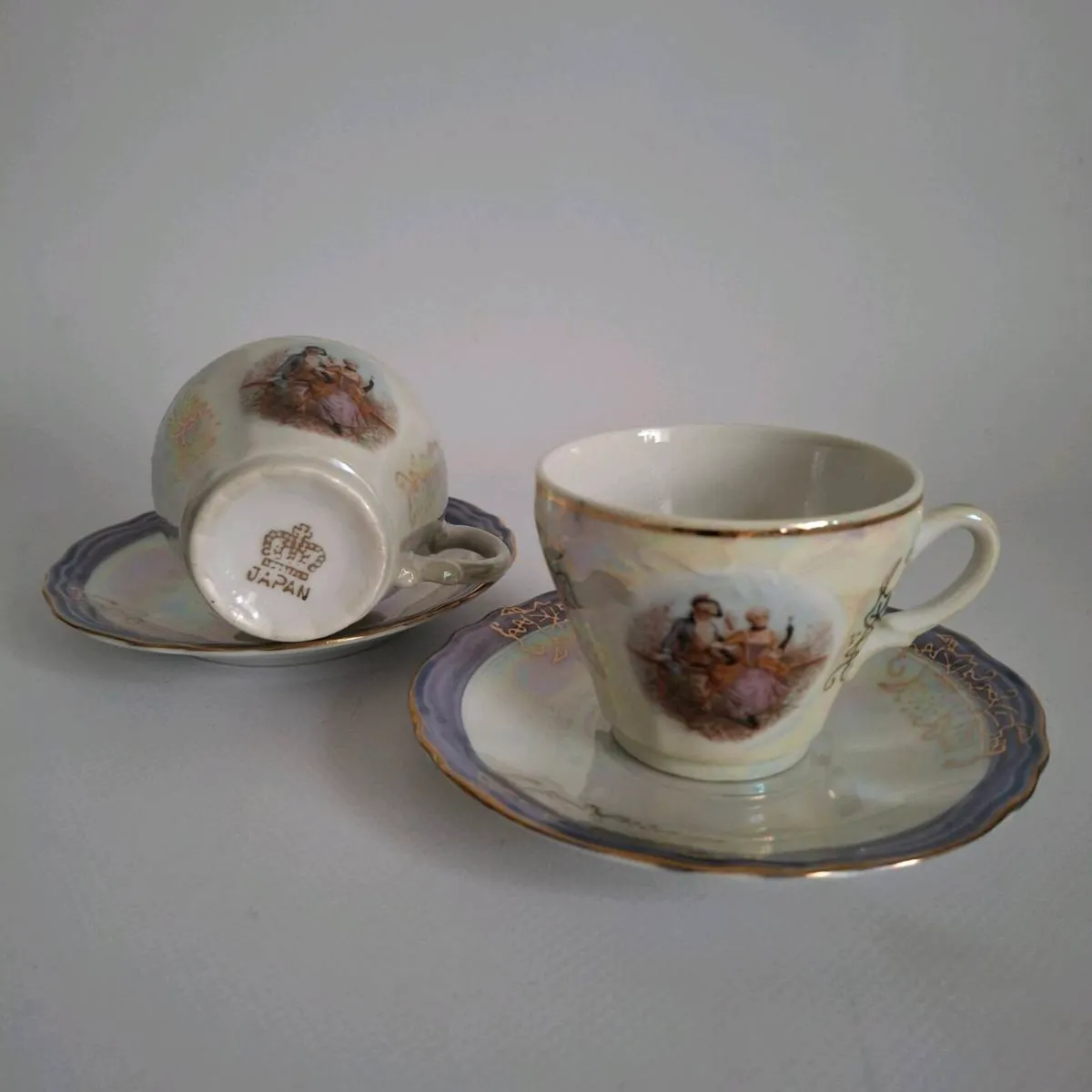 Japanese Lusterware Cups & Saucers - Image 2
