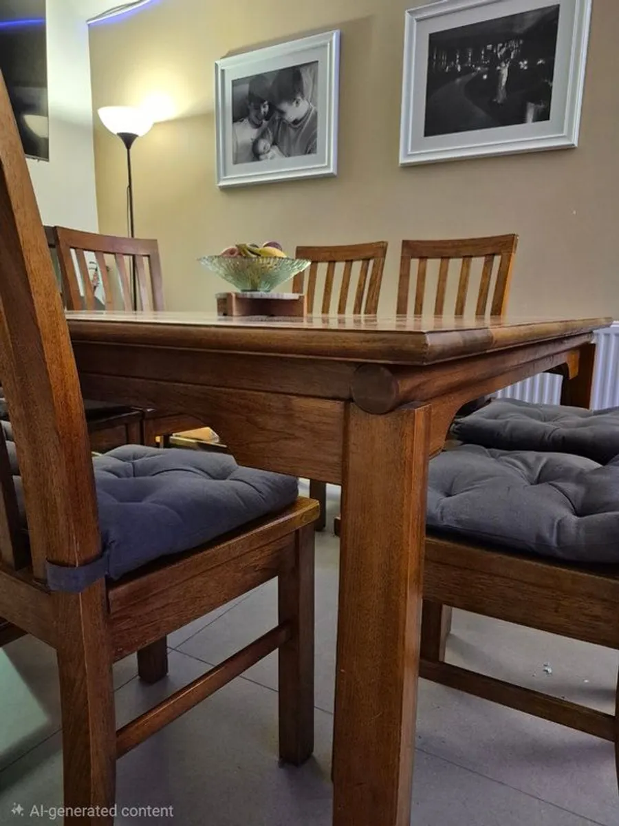 Solid Oak 8-seater Square Dining Set - Image 4