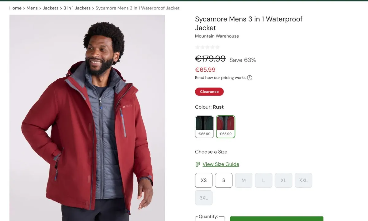 Mens 3 in 1 Waterproof Jacket Mountain Warehouse
