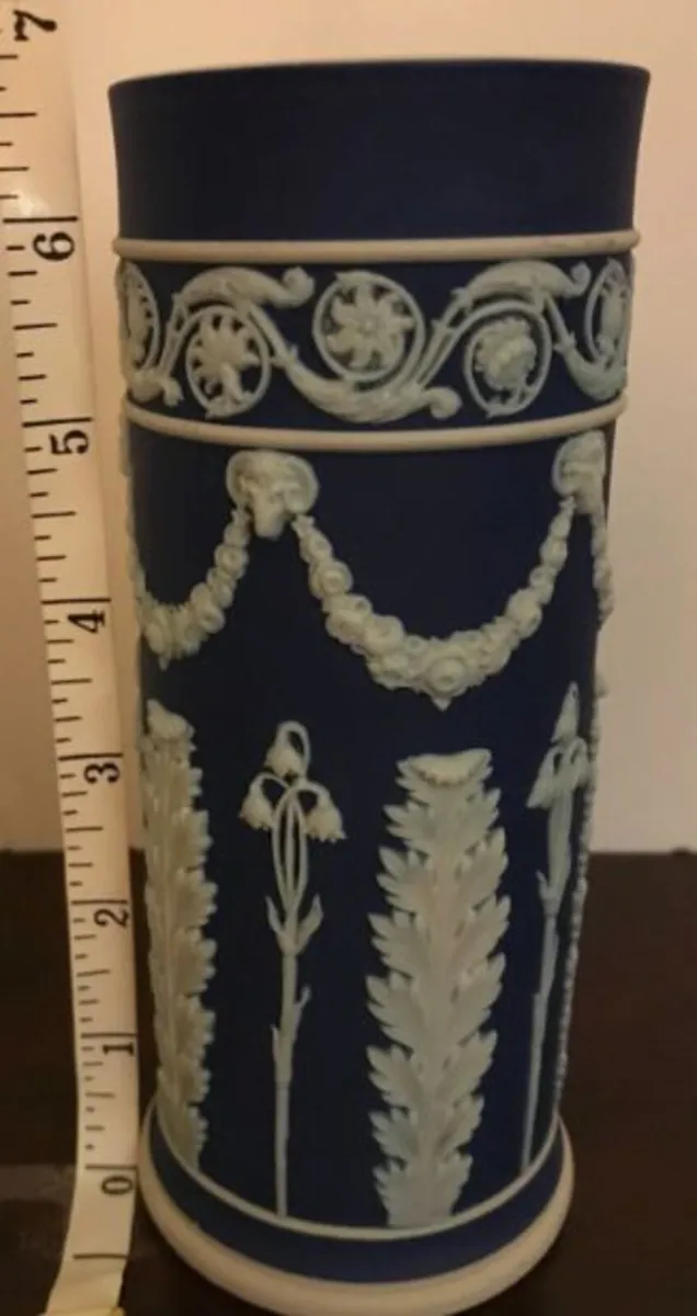 Antique Wedgwood Blue Jasperware Spill Vase c.1891 - Image 2