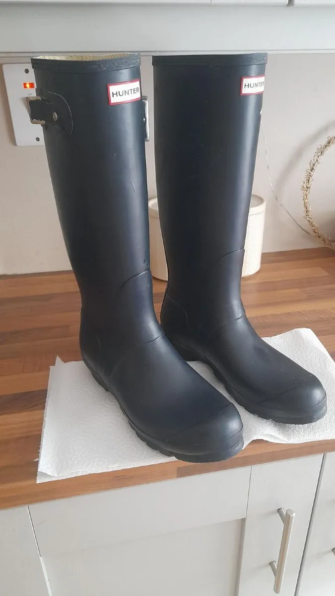 Mens Navy Original Hunter Wellington Boots