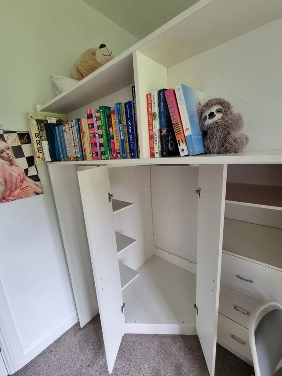 High Sleeper bed, chest of drawers, IKEA storage box - Image 3