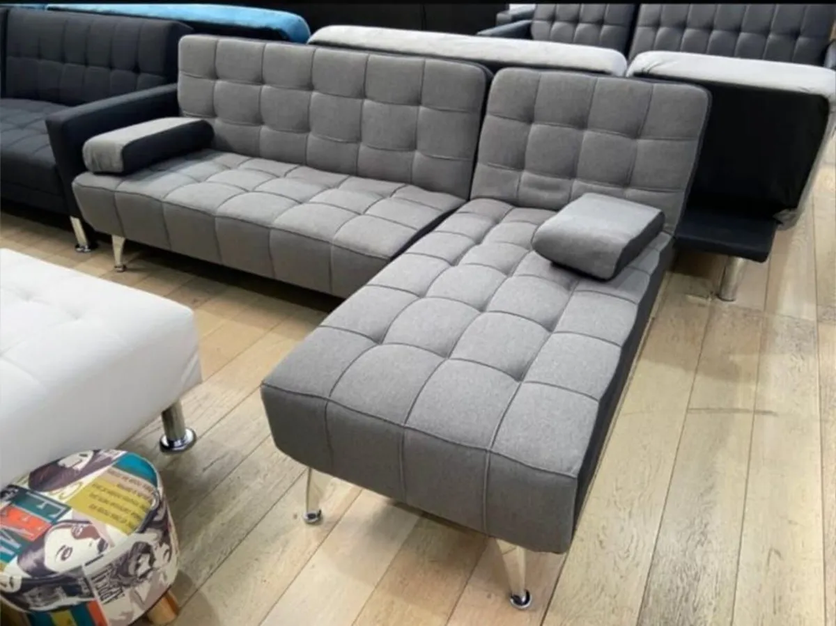🛋️ AROA XS Corner Sofa Bed, Dark grey Fabric - Image 2