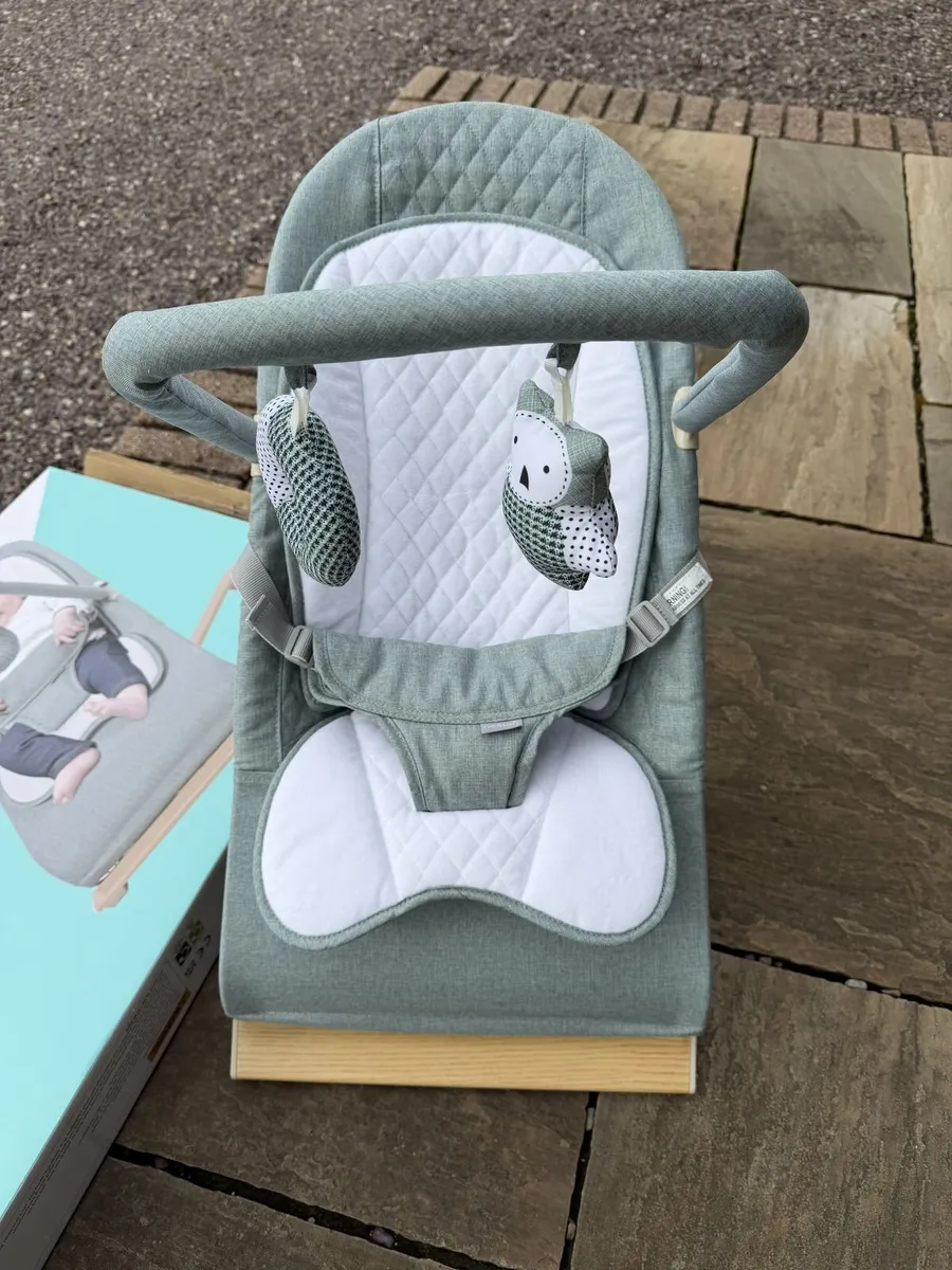 Nested Gravity Wooden Baby Bouncer Sage Green - Image 4