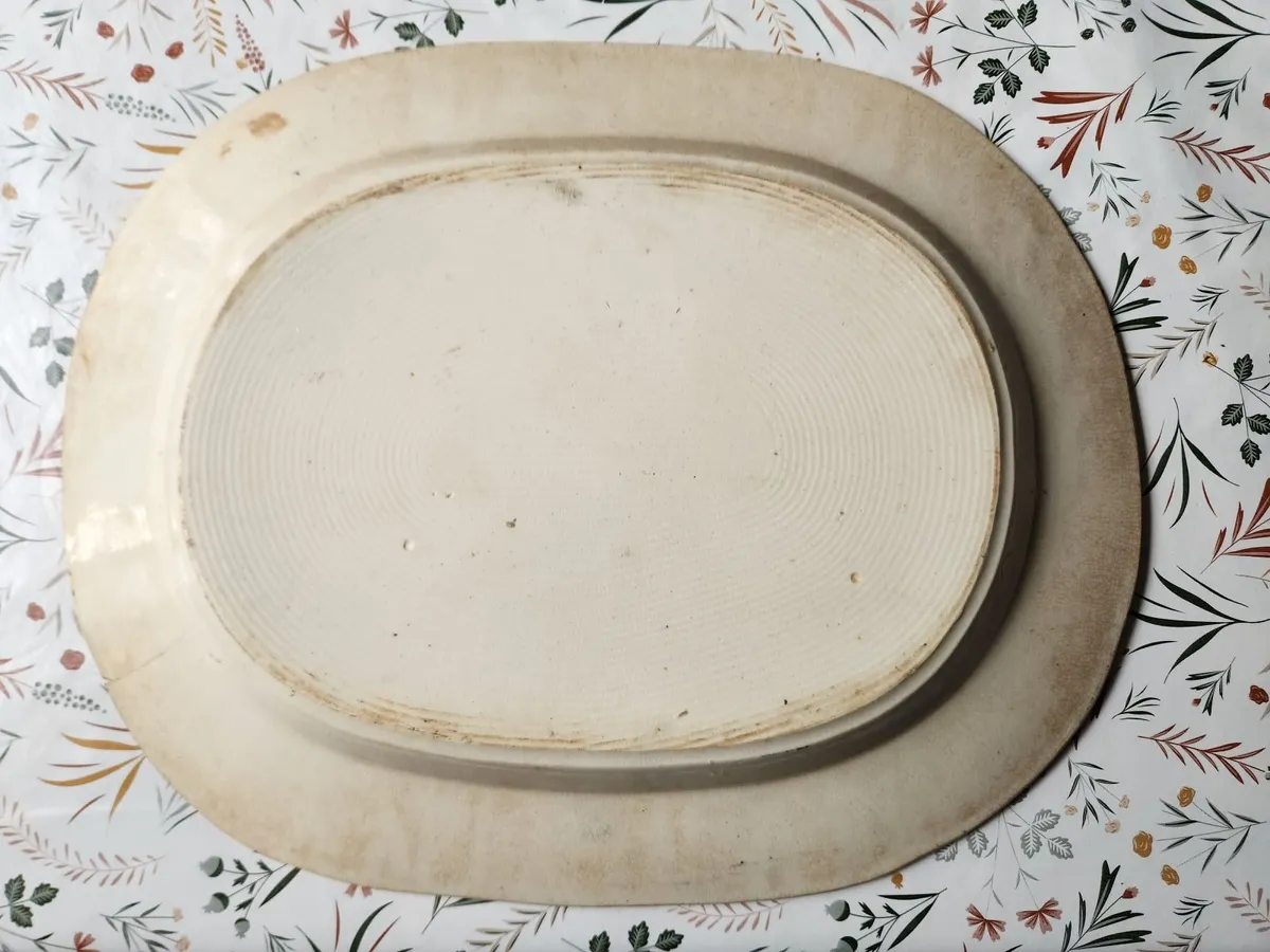 Large Antique Blue Willow Meat Platter – c.1830–18 - Image 2