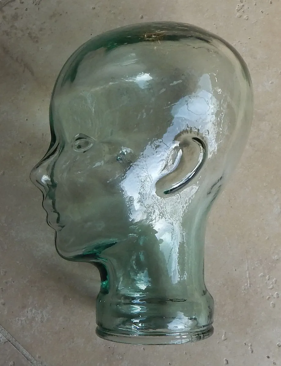Clear Glass with Green Tint Display Mannequin Head - Image 3