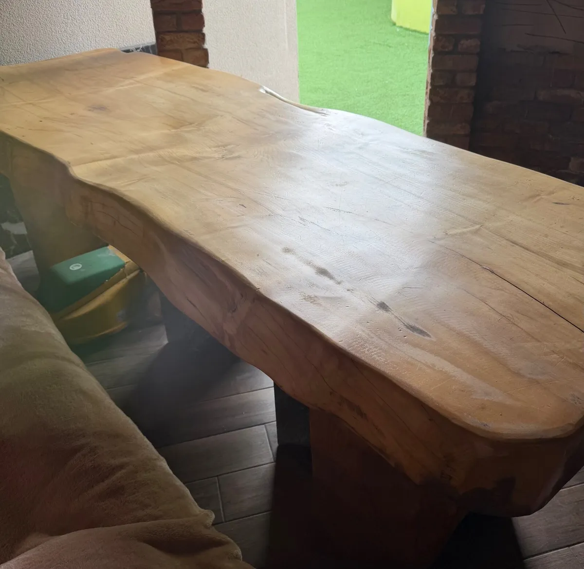 Solid wood table and benches - Image 2