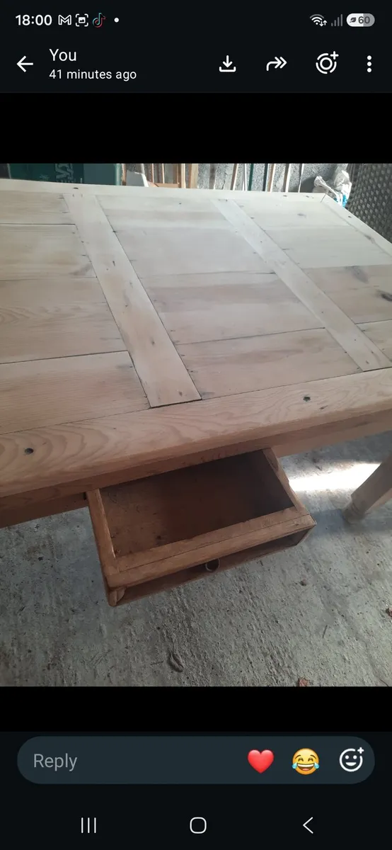 Pine table & 6 chairs - Image 3