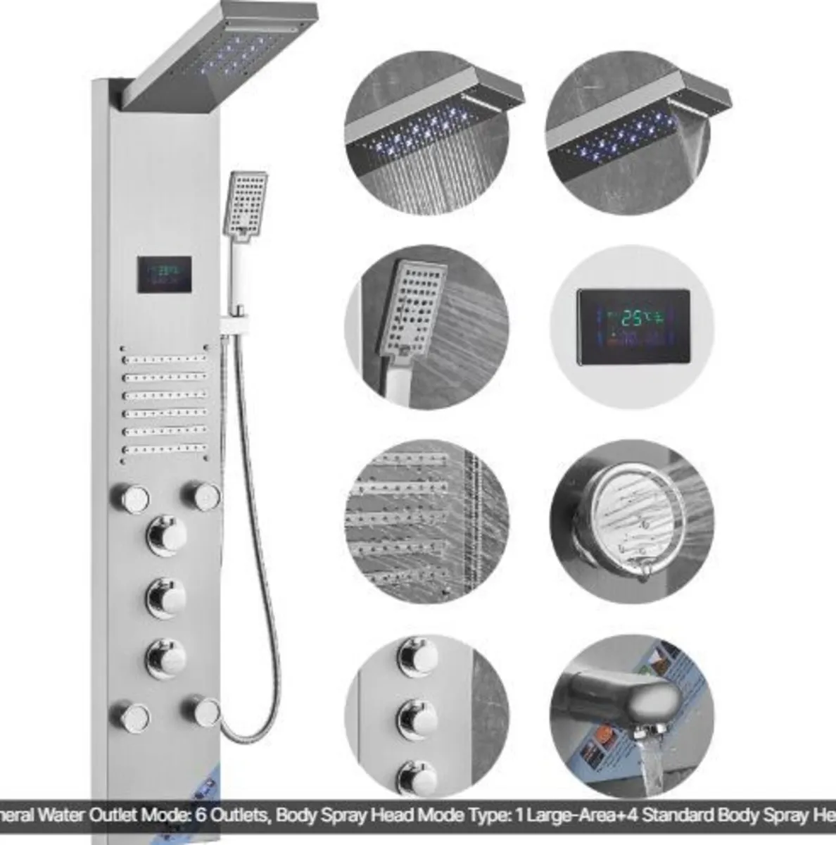 Shower Panel System, 6 Shower Modes - Image 4