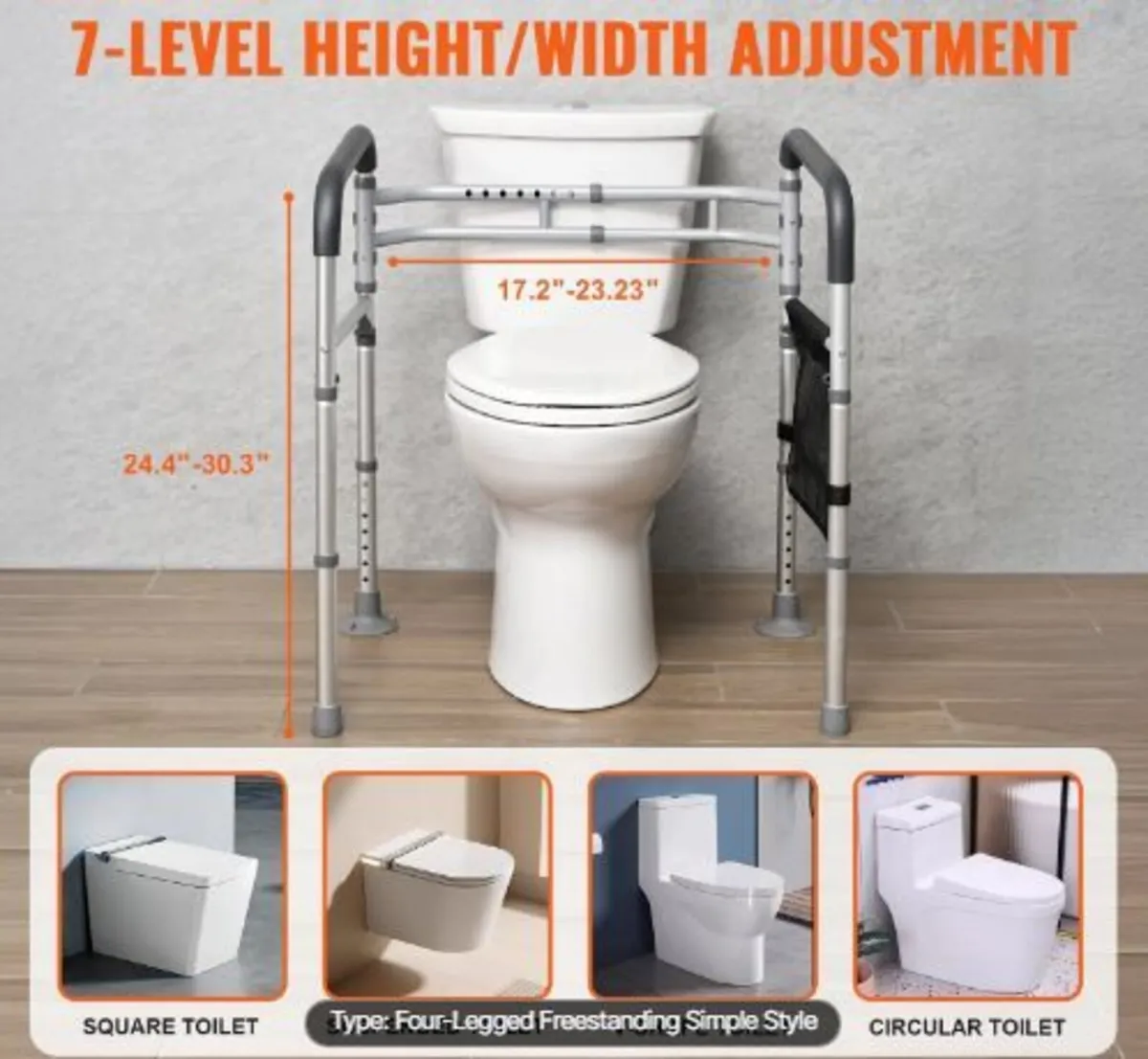 Toilet Safety Rail, 300 LBS - Image 2
