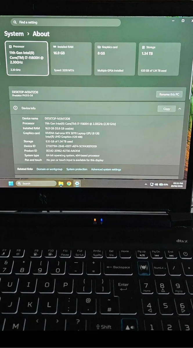 Gaming laptop Acer predator helios 300 - Image 4
