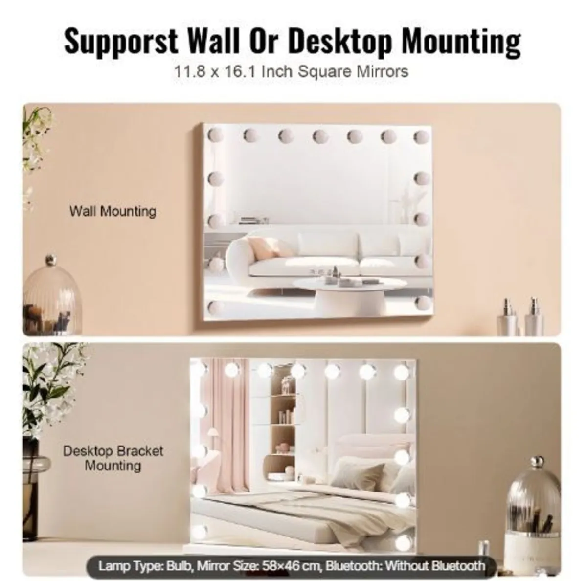 Hollywood Vanity Mirror With Lights - Image 3