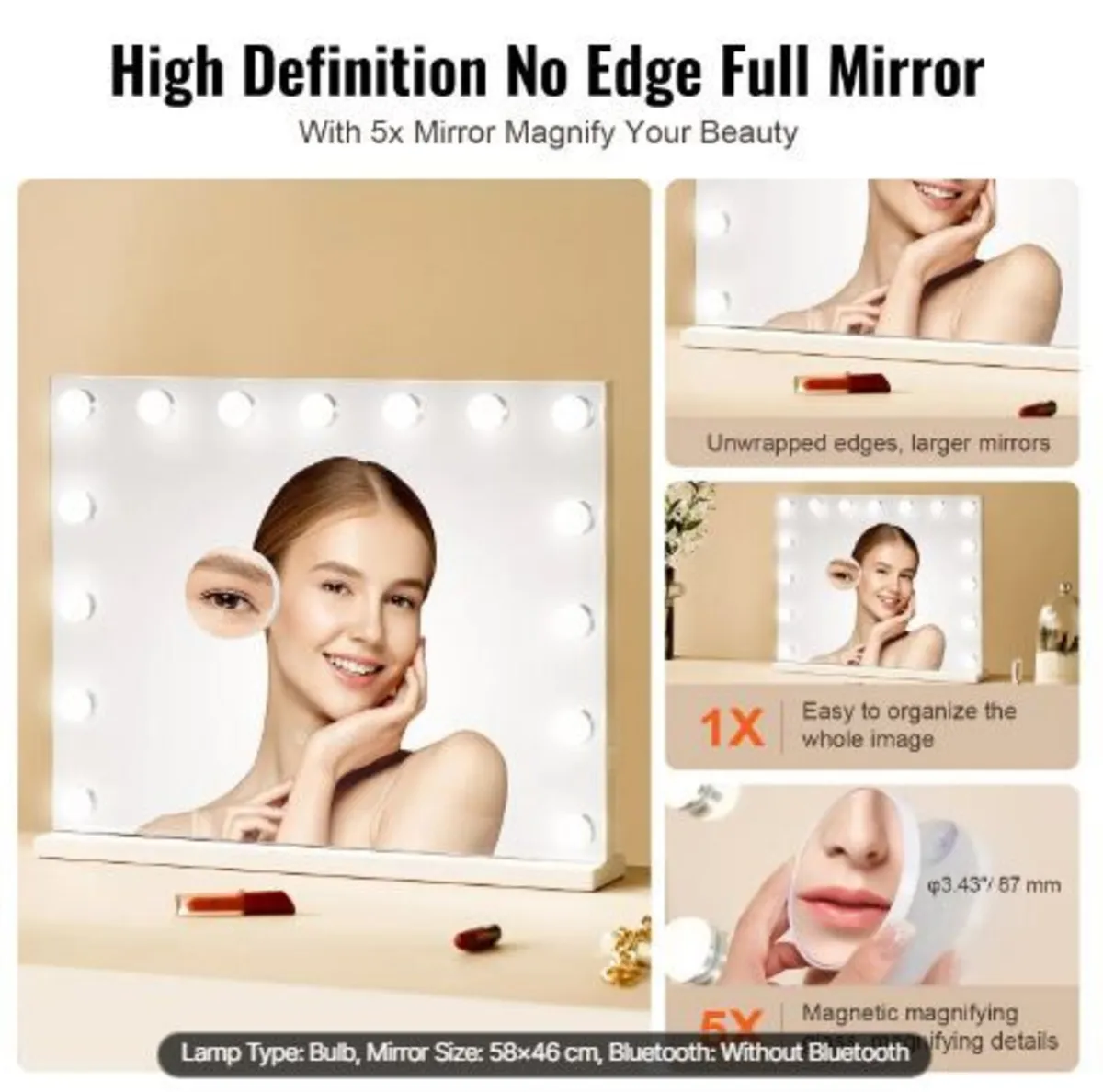 Hollywood Vanity Mirror With Lights - Image 1