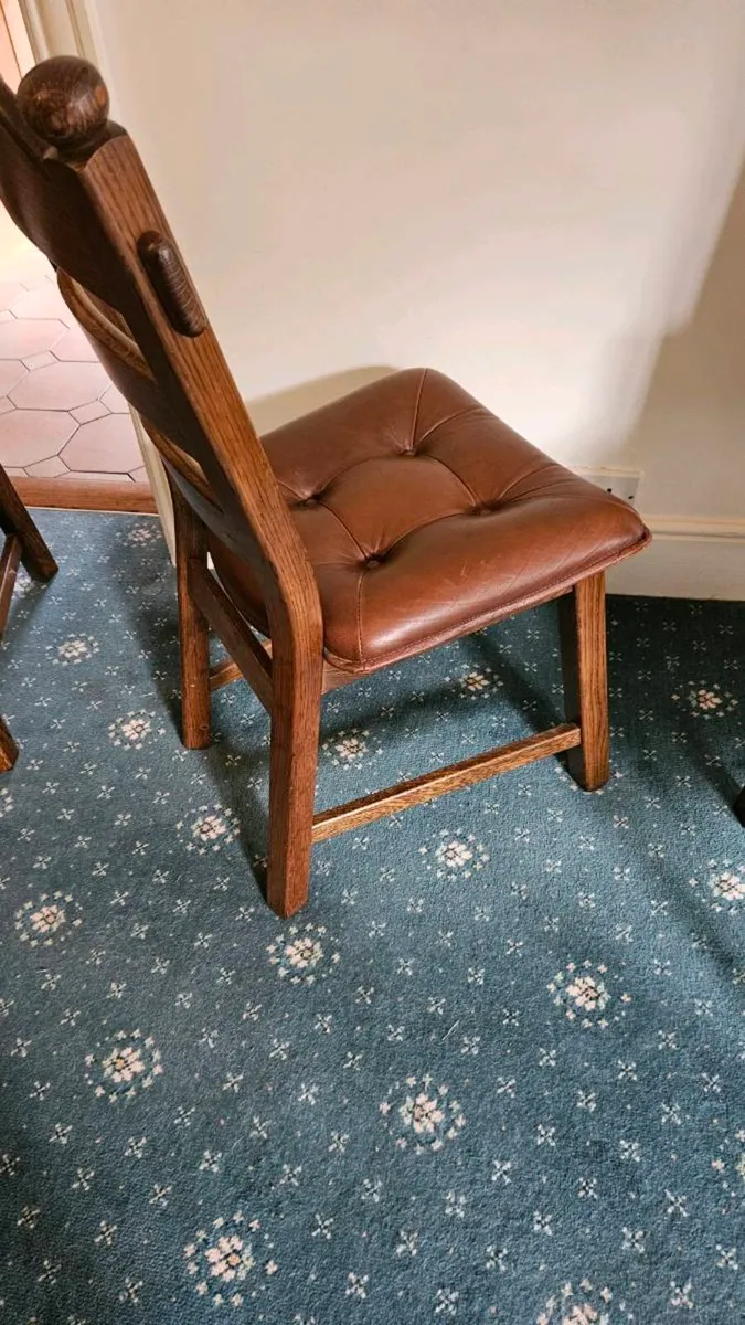 6x solid oak hardwood dining chairs - Image 2