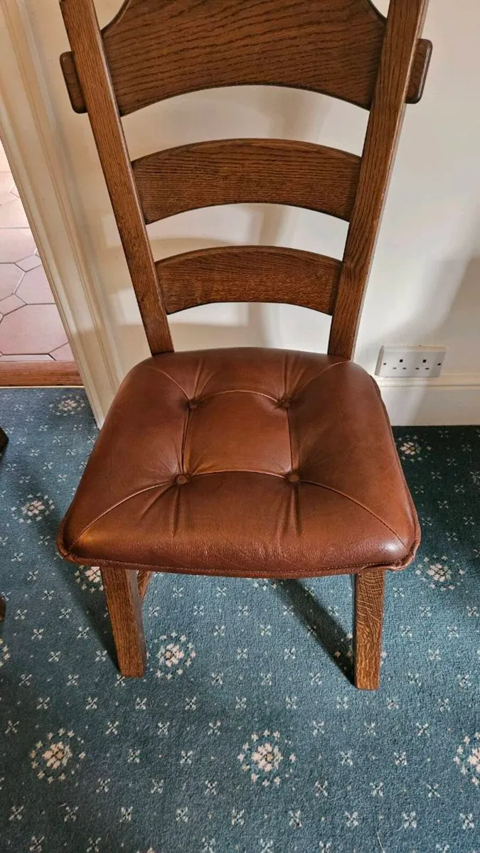 6x solid oak hardwood dining chairs - Image 3