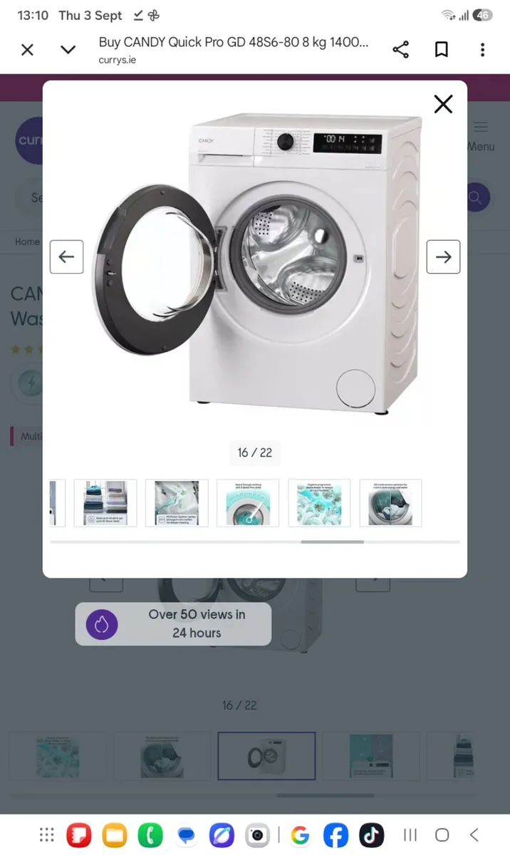 Candy 8 KG Washing machines  new boced - Image 3
