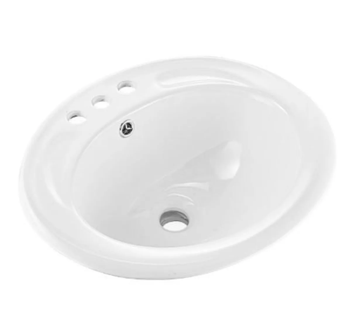 Semi Recessed Bathroom Sink, 485 x 425 mm - Image 4