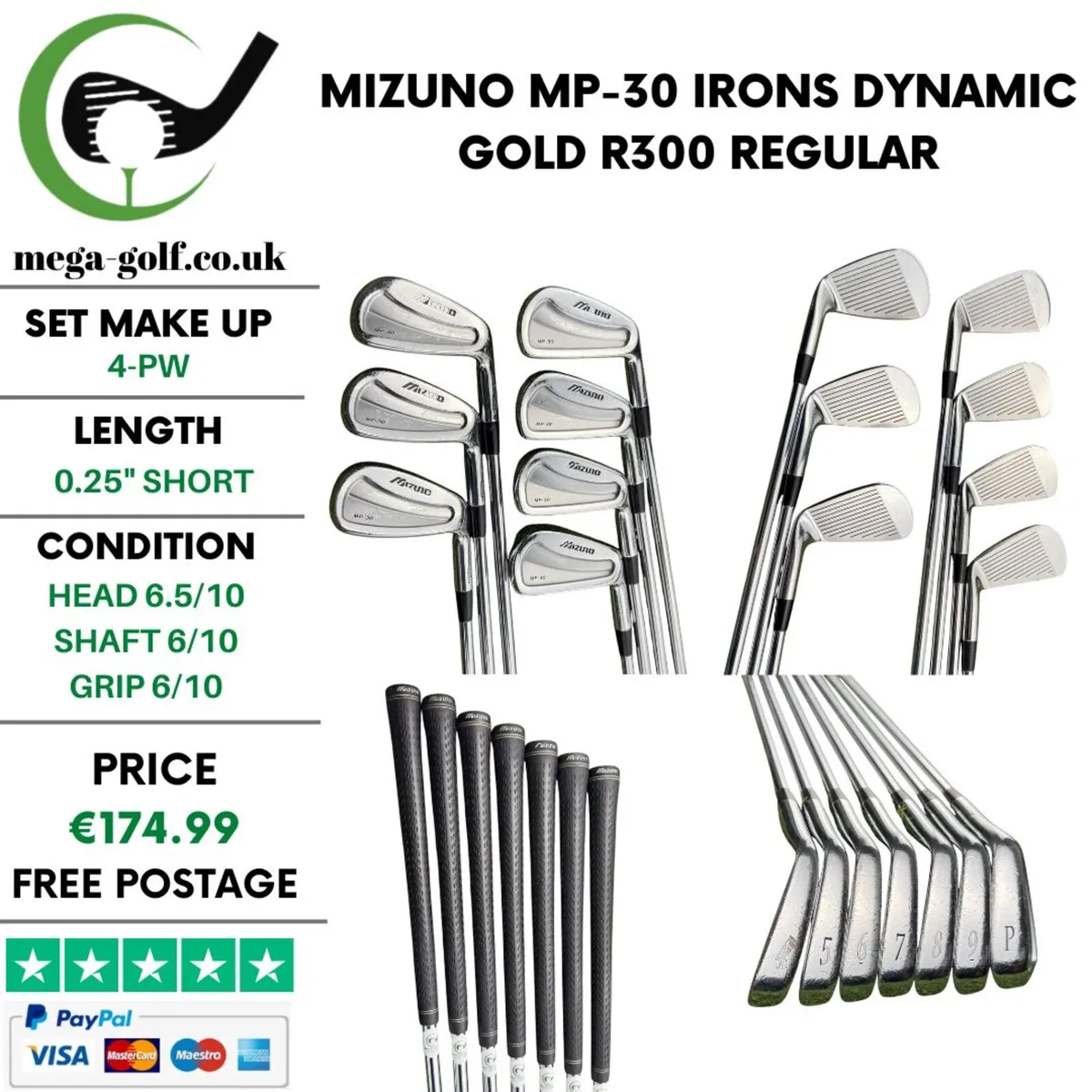 Mizuno MP-30 Irons / 4-Pw / Regular - Image 1