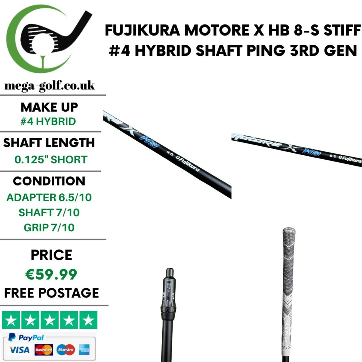 Fujikura Motore X HB 8-S Stiff #4 Hybrid Shaft - Image 1